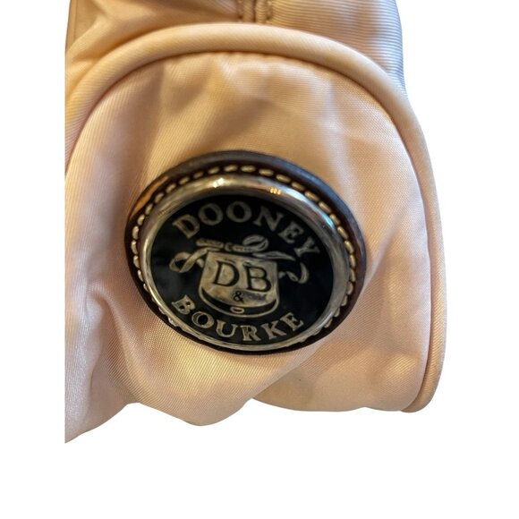 VTG Dooney & Bourke Wayfarer Baguette Shoulder Bag Ivory Nylon Brown Leather Y2K - Picture 10 of 14